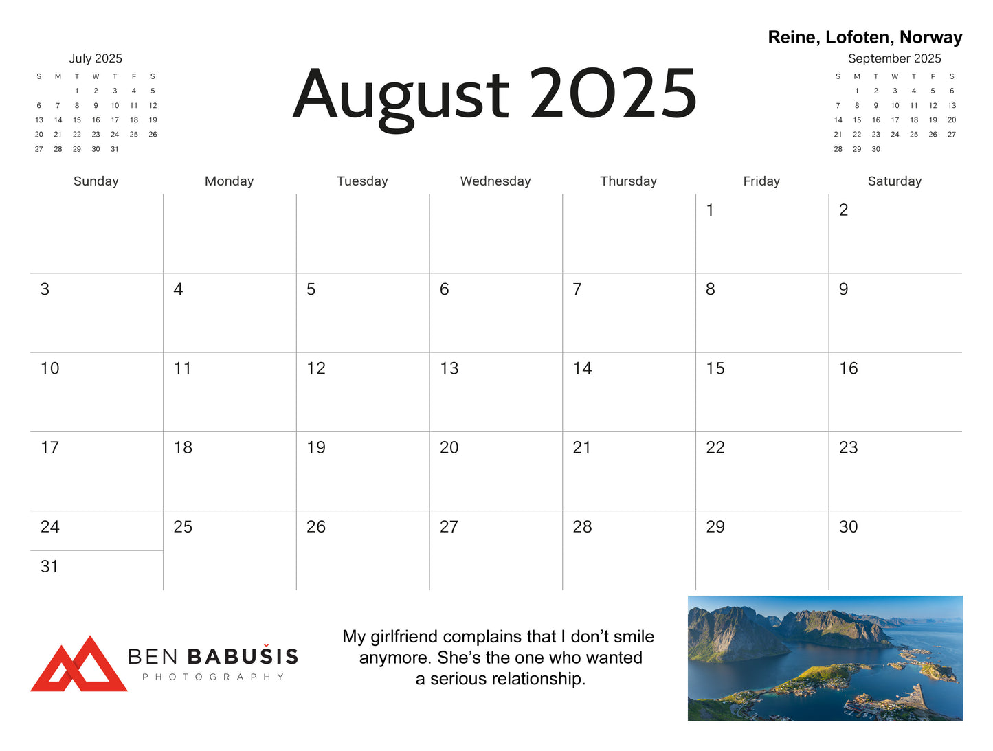 FREE 2025 Outdoor Photography Wall Calendar