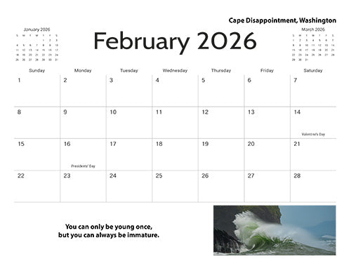 FREE 2026 Outdoor Photography Wall Calendar